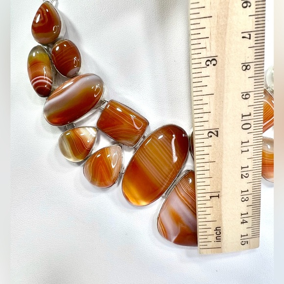 Sardonyx 925 Large Gemstone Necklace - Picture 4 of 5